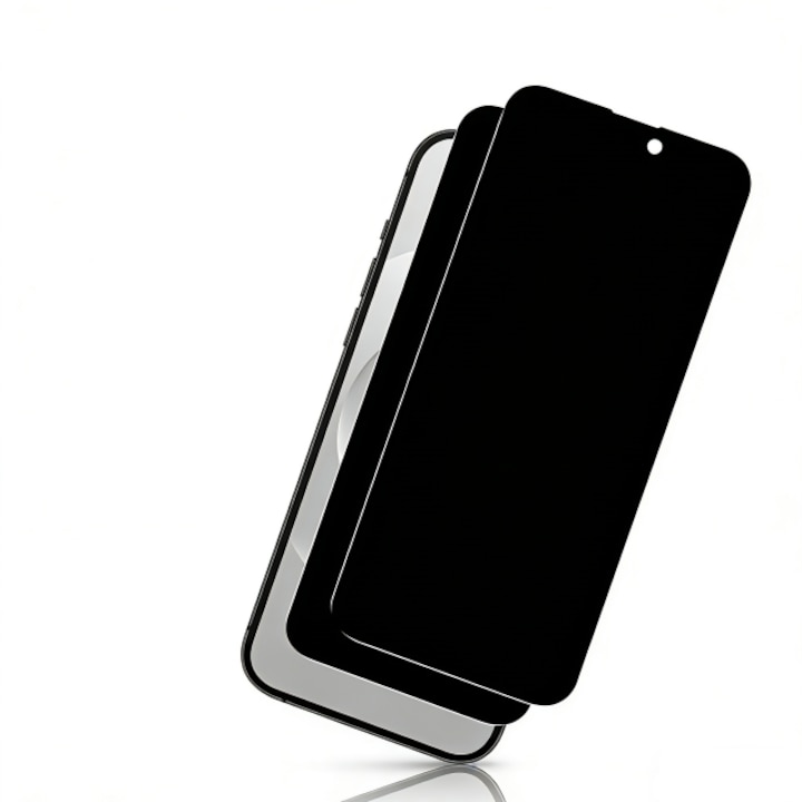 Folie protectie pentru telefon, 2 bucati, iPhone 15 Pro Max, 9H, anti-spion, transparent