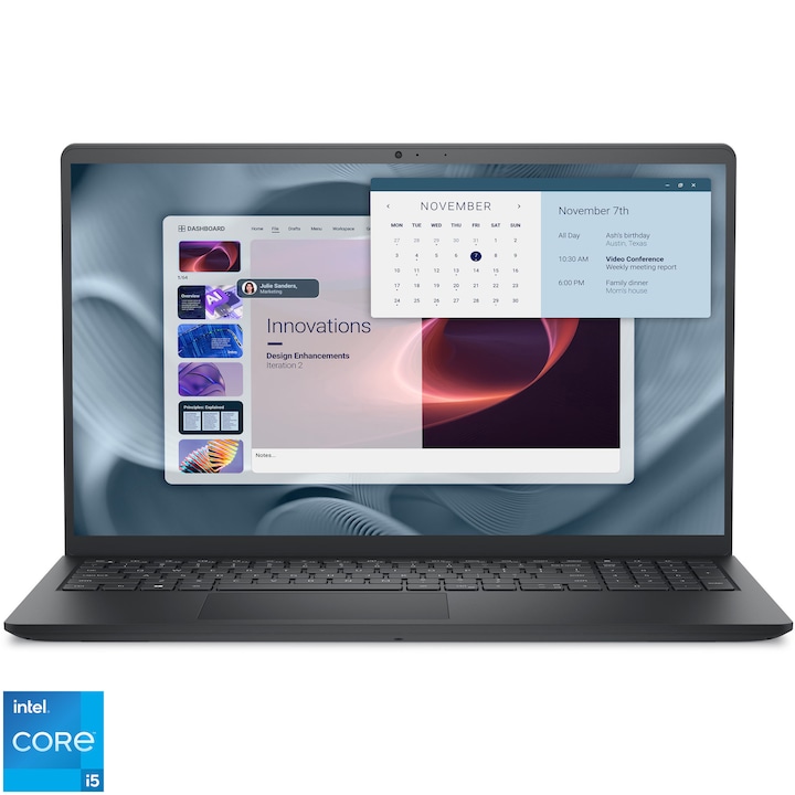 Laptop SMB Dell Pro 15 Essential, cu procesor Intel Core i5-1334U, 15.6'' IPS, 8 GB DDR5, 512 GB SSD, Intel UHD Graphics, Linux, 3 ani Garantie