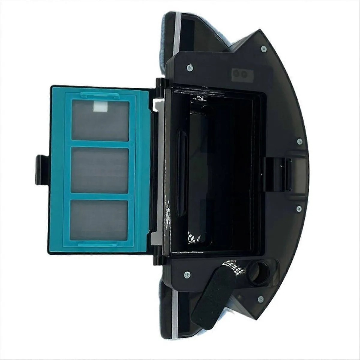 Recipient praf si rezervor apa 2-in-1 pentru aspirator robot, din plastic, cu filtru inclus, negru/turcoaz, 1 buc