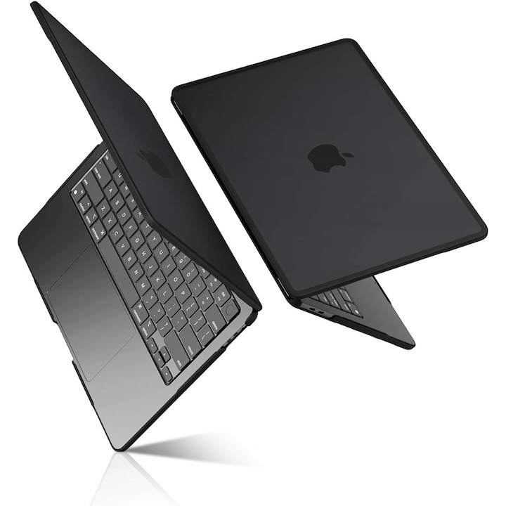 Etui TPU pentru MacBook Air 13,6", BlueSwan, protectie rezistenta, mata, neagra