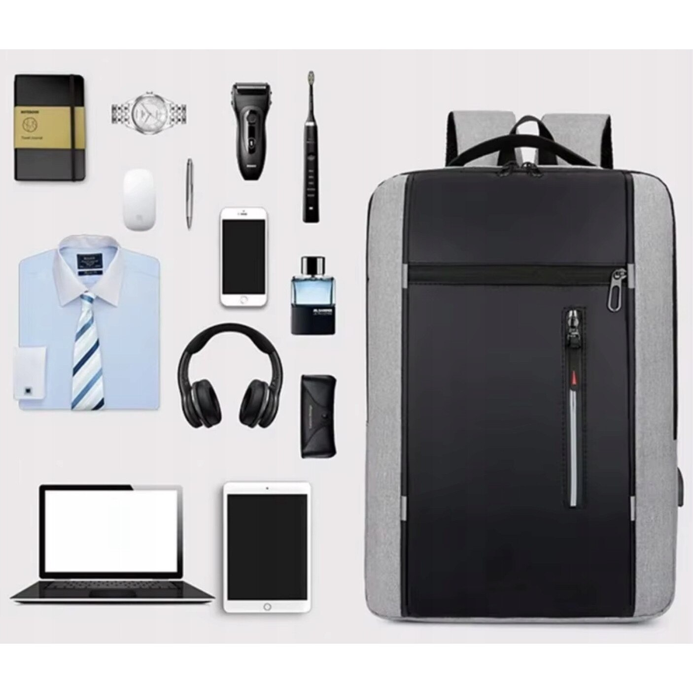 Rucsac DKM laptop 17 inch USB negru 43x31x12cm 16L