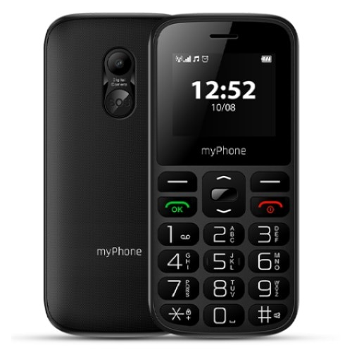 Telefon seniori frecventa 2G ecran mare 1.77” camera 0.3MP acumulator 800mAh Halo A Negru