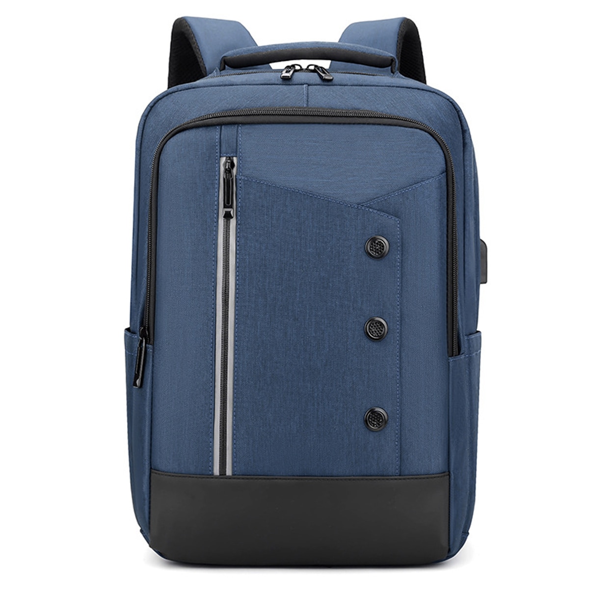 Rucsac laptop, nylon, albastru/negru, 42x30x12cm
