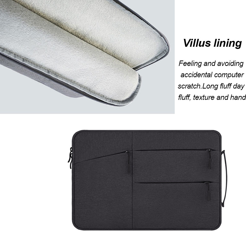 Geanta laptop MacBook Air 12 inch, BGHYHYHI, poliester, cu buzunare, negru