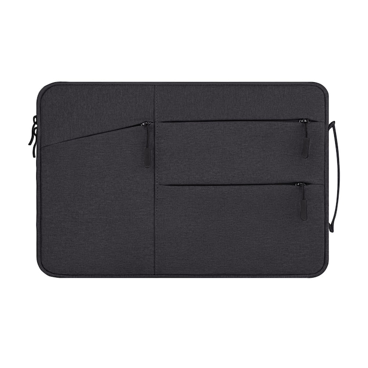 Geanta laptop MacBook Air 12 inch, BGHYHYHI, poliester, cu buzunare, negru