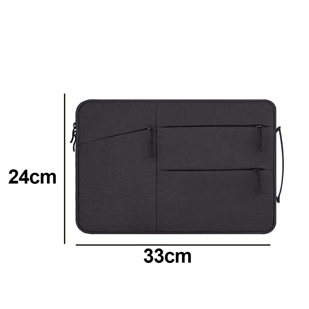 Geanta laptop MacBook Air 12 inch, BGHYHYHI, poliester, cu buzunare, negru