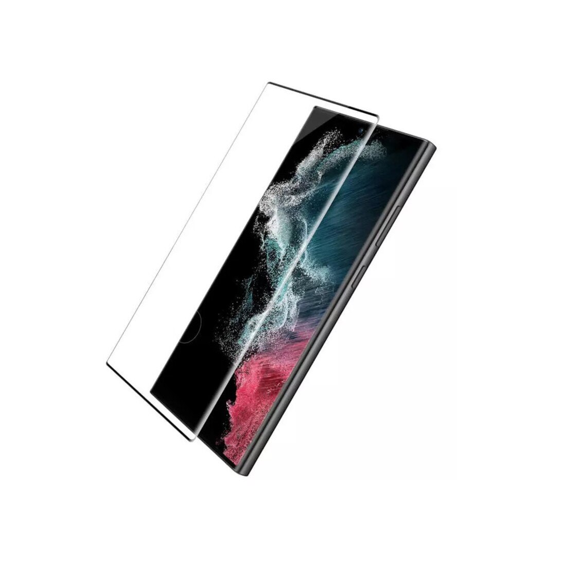 Folie sticla compatibila cu Samsung Galaxy S23 Ultra- Contur negru