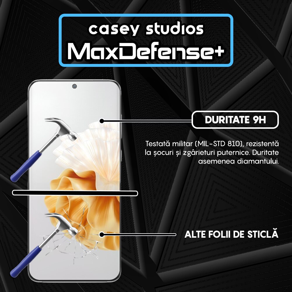 Folie Sticla CASEY STUDIOS™ compatibila cu Huawei P60 / P60 Pro, Full Cover 3D, Full Glue, Margini Negre