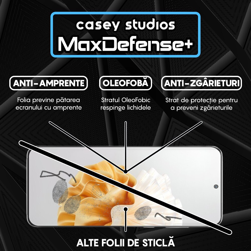 Folie Sticla CASEY STUDIOS™ compatibila cu Huawei P60 / P60 Pro, Full Cover 3D, Full Glue, Margini Negre
