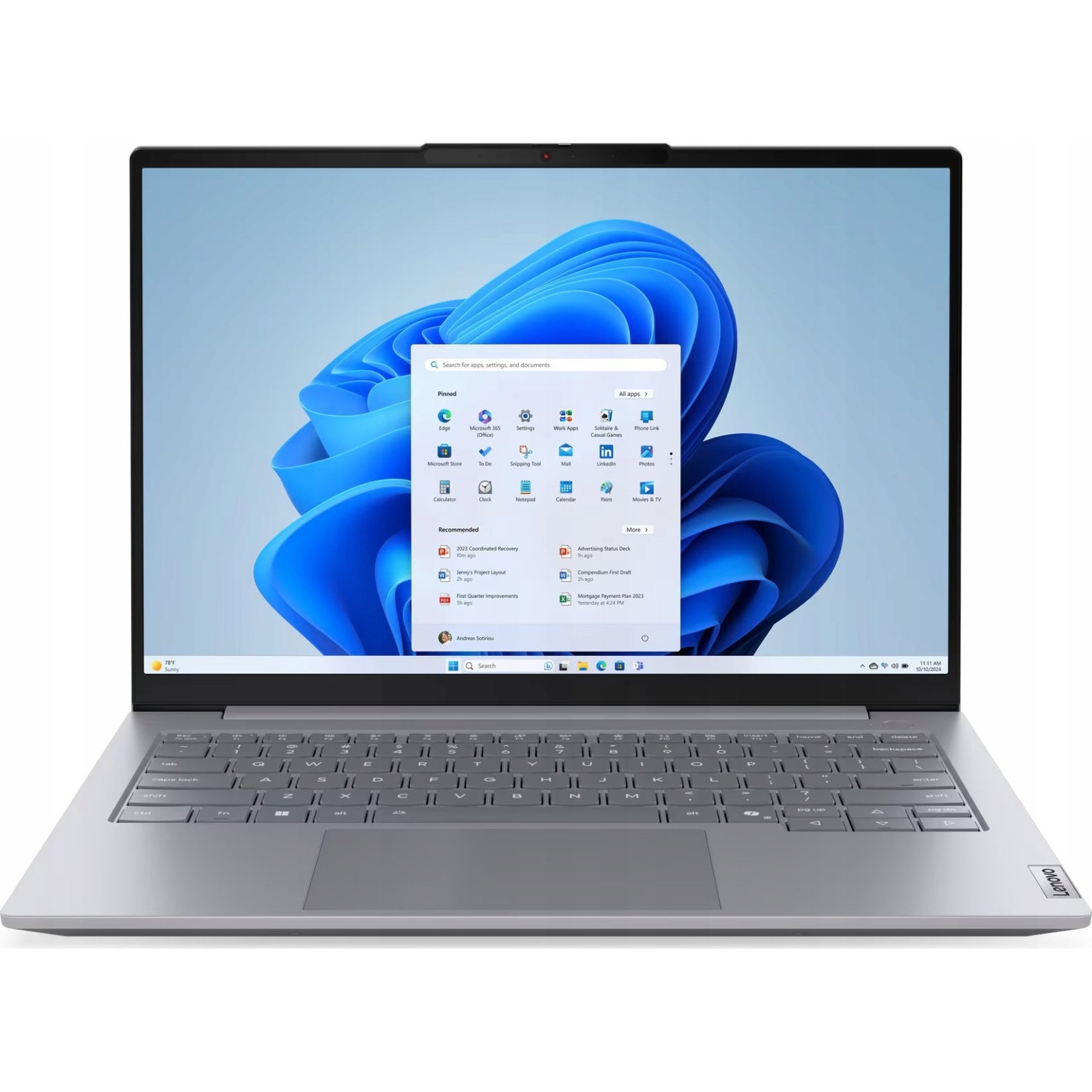 Laptop Lenovo ThinkBook 14 G8 IAL, 14" WUXGA, Intel® Core™ Ultra 7 255H pana la 5.1 GHz, 16 GB RAM DDR5 5600, 512 GB SSD, Intel Arc Graphics, Windows 11 Pro, Arctic Grey 512 GB