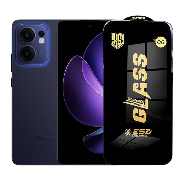 Folie de Protectie pentru Oppo Reno13, Flippy, Sticla Securizata ESD, Margini Negre, Rezistenta la Zgirieturi, Antistatica, 0.35 mm, Transparenta