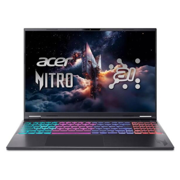 Laptop Acer Nitro 16S AI WQXGA 16 inch AMD Ryzen AI 9 365 32GB 1TB SSD RTX 5070 Ti Free Dos Black