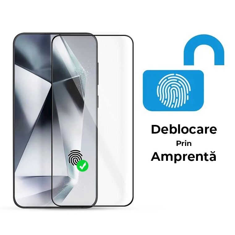 Folie sticla securizata pentru Samsung S23 Plus / S22 Plus, Deblocare Prin Amprenta, Kribo Premium Fit, Transparenta HD, Protectie Ecran Premium, Full Cover, Full Glue