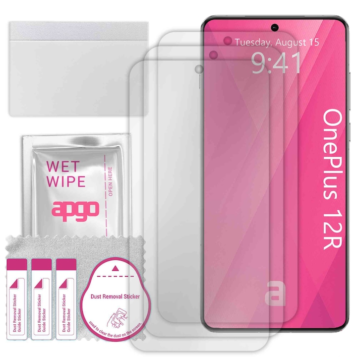 3x folie de protectie apgo pentru OnePlus 12R – afisare completa, lucioasa, hidrogel, full glue, 5D