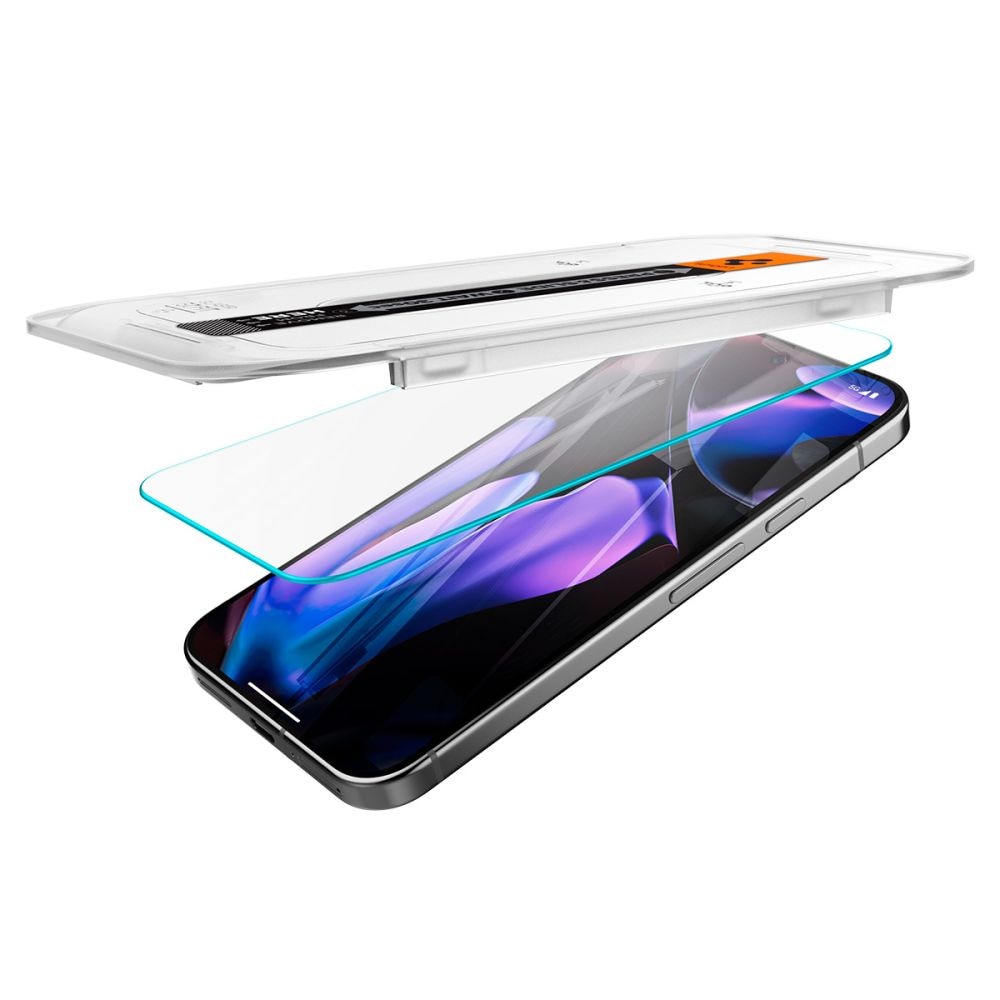 Set 2 x Folie din sticla pentru Google Pixel 9 / 9 Pro cu aplicator Spigen - Glas.tR EZ-FIT HD - clear
