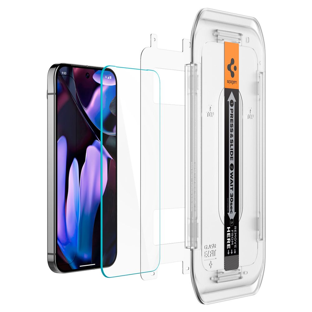 Set 2 x Folie din sticla pentru Google Pixel 9 / 9 Pro cu aplicator Spigen - Glas.tR EZ-FIT HD - clear