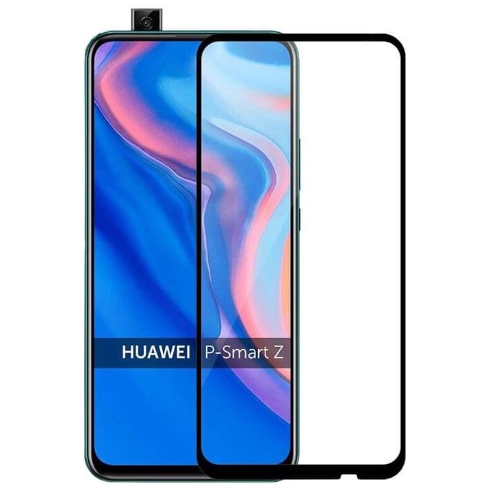 Folie sticla securizata Full Cover Full Glue pentru Huawei P Smart Z, Negru