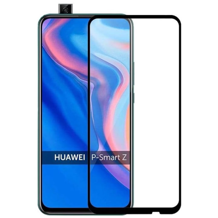 Folie sticla securizata Full Cover Full Glue pentru Huawei P Smart Z, Negru