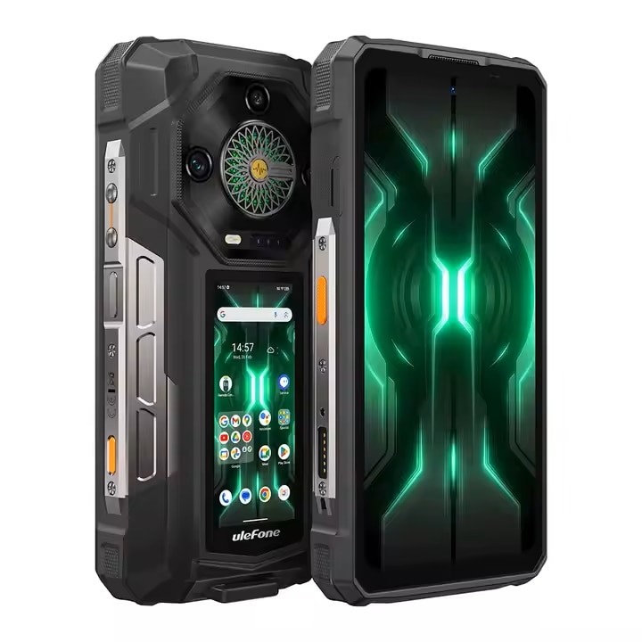 Telefon Mobil Ulefone Armor 33 Pro, 5G, AMOLED 6.95" 120Hz, Ecran Secundar 3.4", 32GB RAM (16GB + 16GB extensibili), 512GB ROM, 64MP, Night Vision, Android 14, NFC, OTG, 25500mAh, 66W, Dual SIM