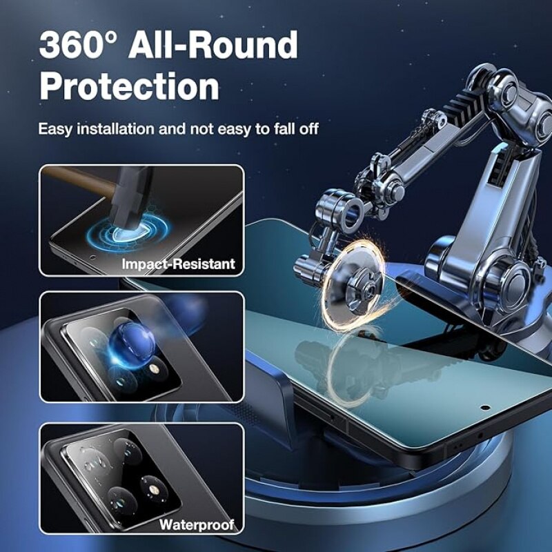Protectie de ecran din sticla temperata pentru Xiaomi 14T Pro si film de protectie pentru obiectiv, 2 + 2 bucati, 9H duritate film, protectie de ecran din sticla temperata cu sensibilitate ridicata