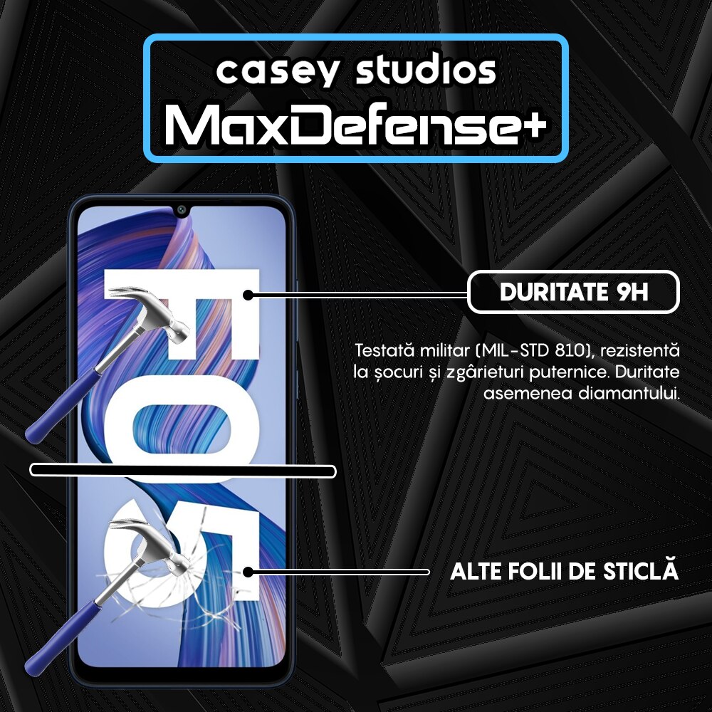 Folie Sticla CASEY STUDIOS™ compatibila cu Samsung Galaxy F05, Full Cover 3D, Full Glue, Sticla Securizata, Duritate Militara, Ultra HD, Protectie Profesionala Ecran 3D, Anti Zgarieturi, Anti Socuri