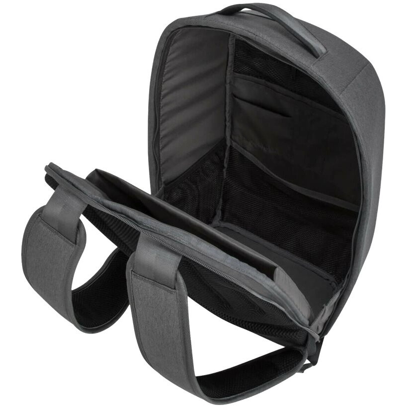 Rucsac laptop Targus, compatibil 15.6 inch, Gri, cu maner si curea de umar