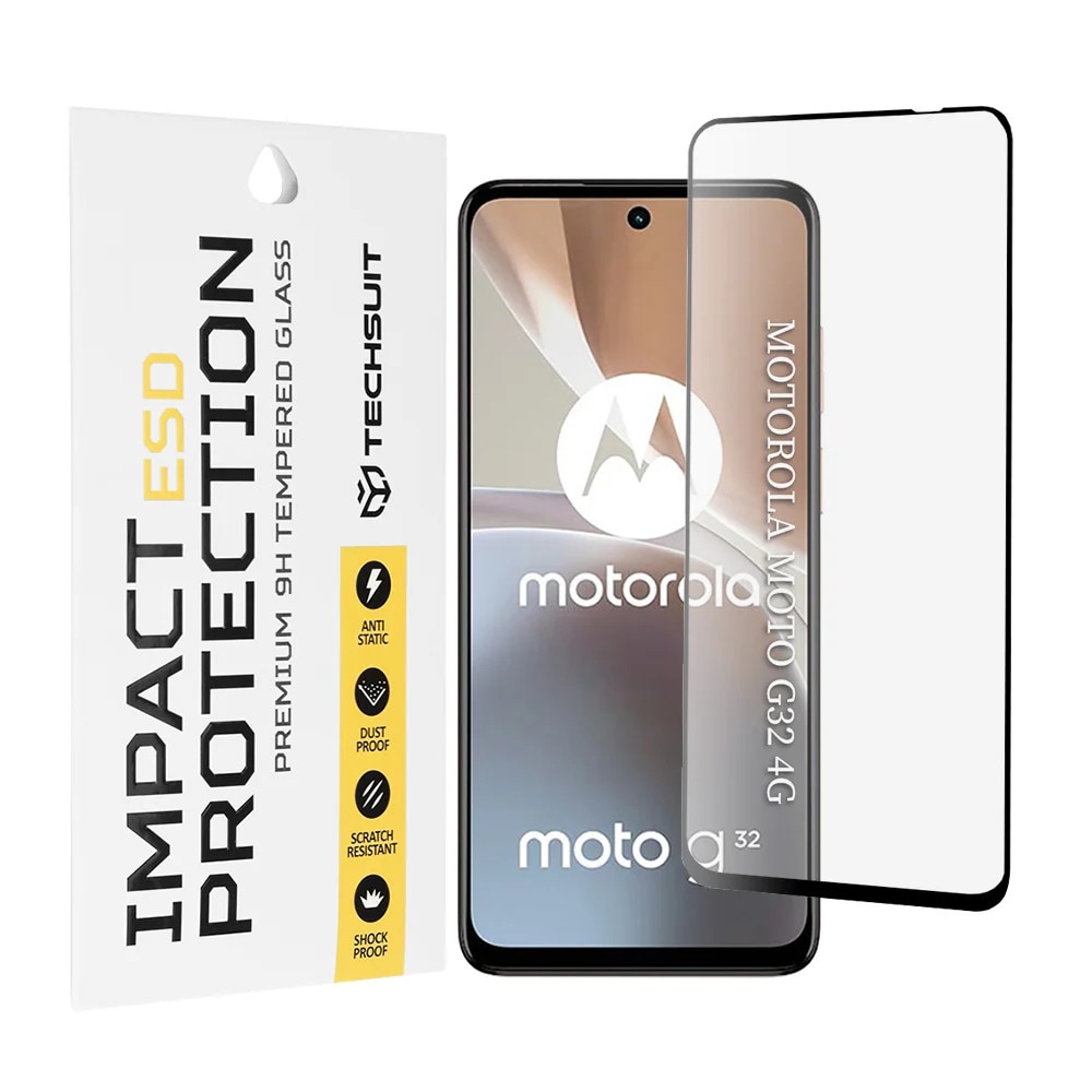 Folie pentru Motorola Moto G32, SKYDDAR INNOVATION, ESD Glass Anti Static, Ultra HD, set cu sticker, Transparent