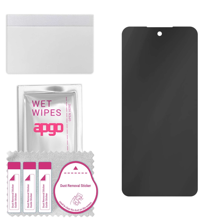 Sticla de protectie PRIVACY apgo pentru Realme GT7 Pro Racing Edition – sticla hibrid, full glue, flexible glass