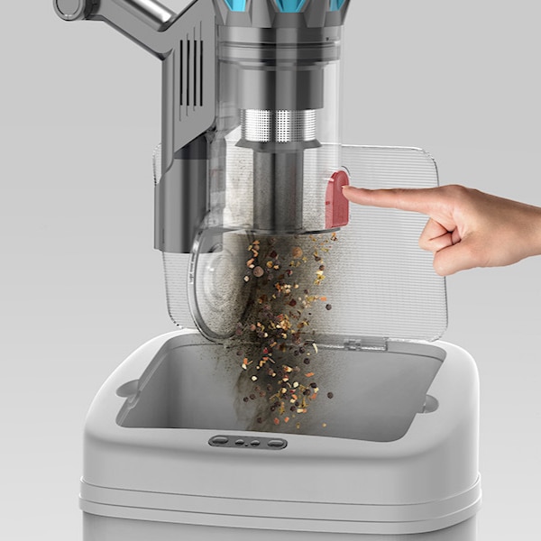 Aspirator vertical fara fir, Aiorber, portabil, 550 W, 45 kPa, 3 trepte de reglare a puterii, accesorii cu diverse capete de aspirare, albastru auriu
