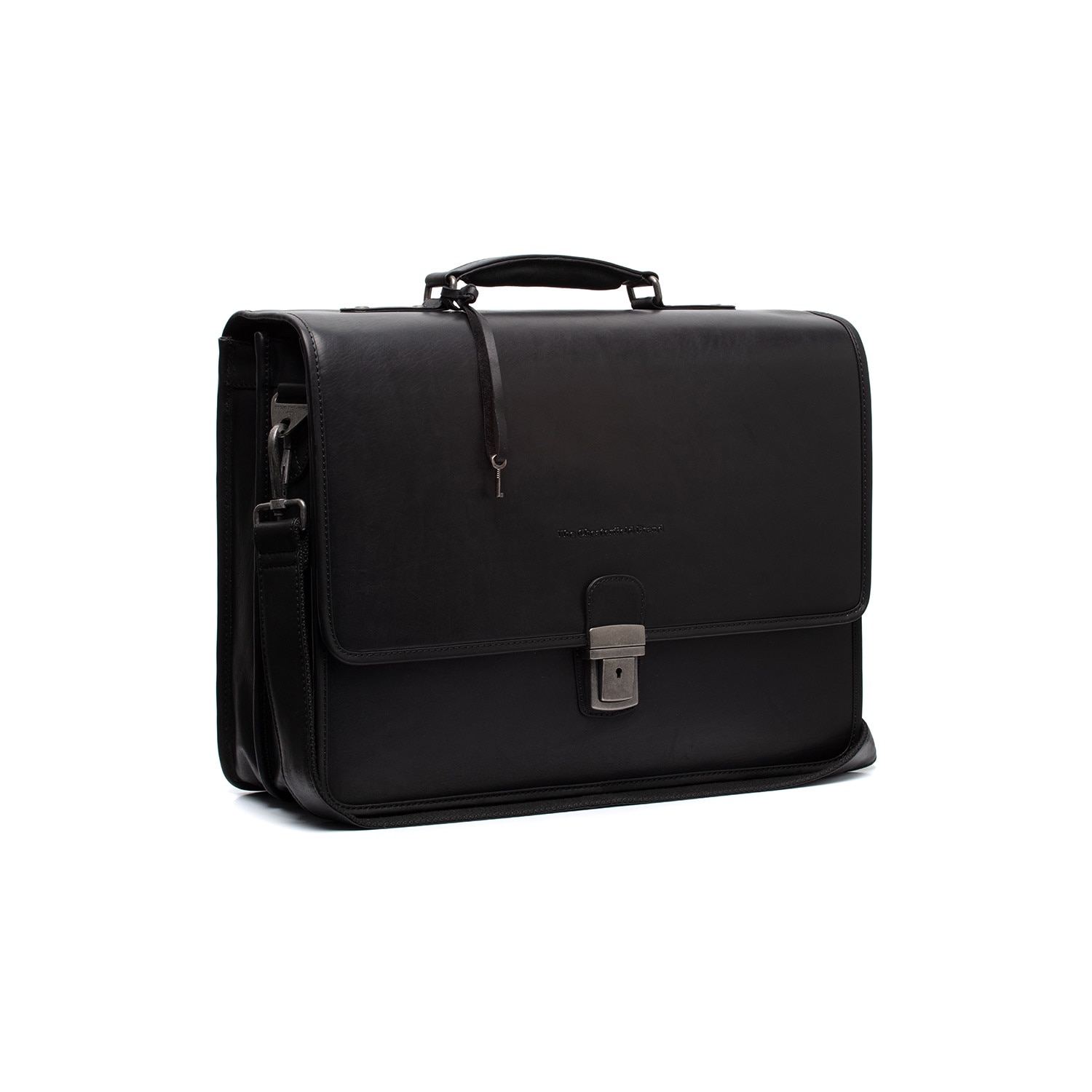 Servieta pentru acte si laptop 15 inch, The Chesterfield Brand, Glenwood, piele naturala, Negru