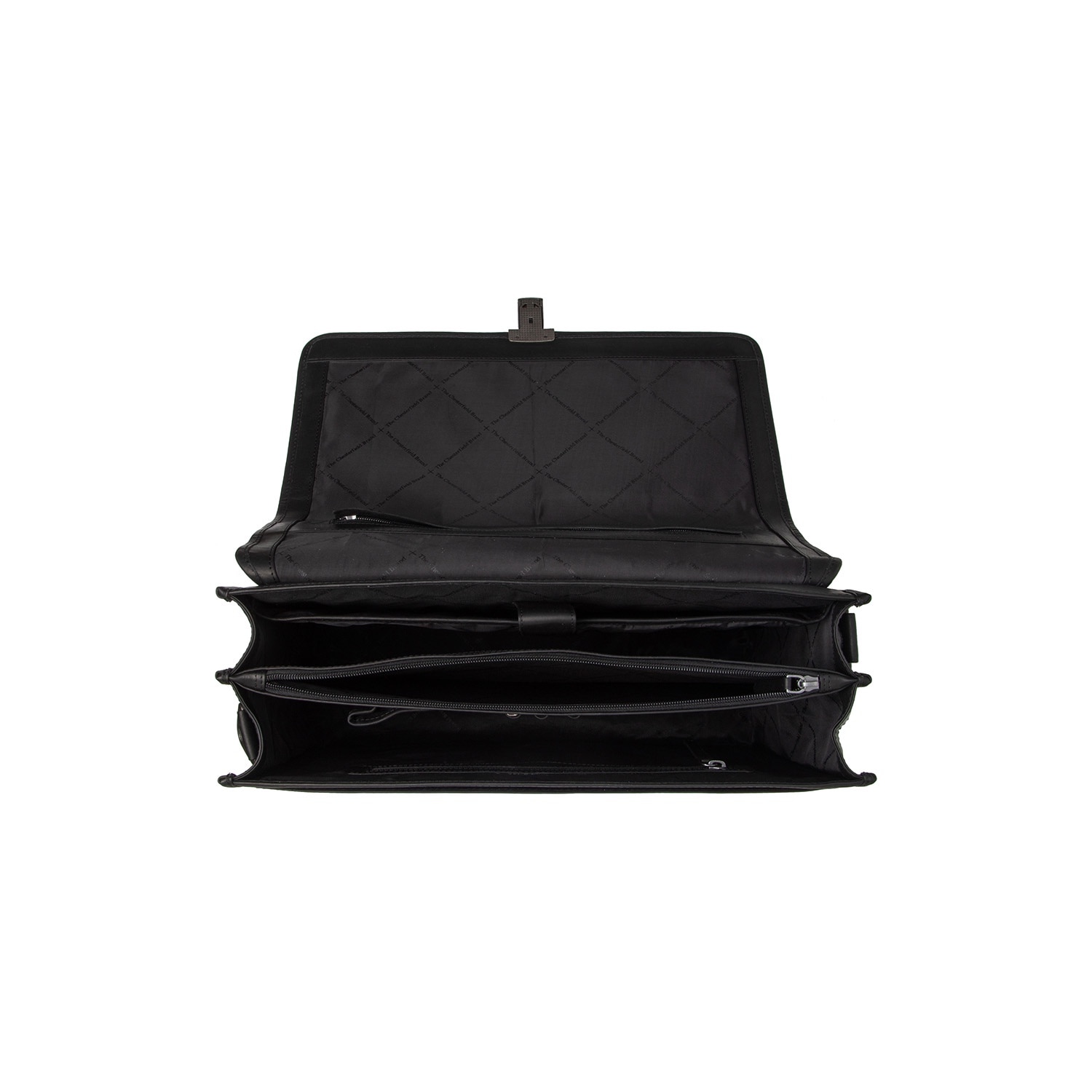 Servieta pentru acte si laptop 15 inch, The Chesterfield Brand, Glenwood, piele naturala, Negru