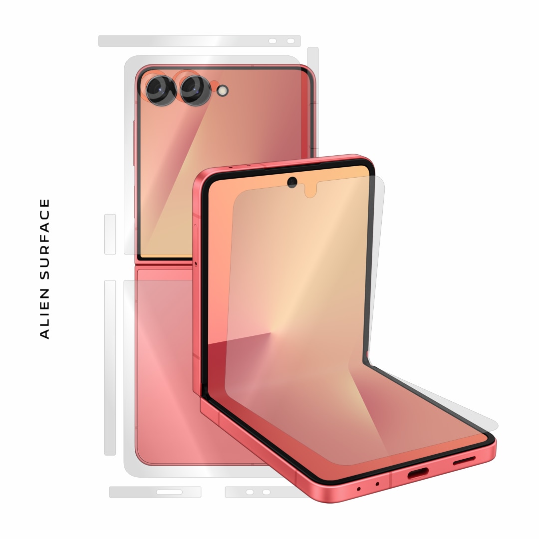 Folie protectie, compatibil cu Samsung Galaxy Z Flip 7, acoperire ecran, spate si camera, Alien Surface