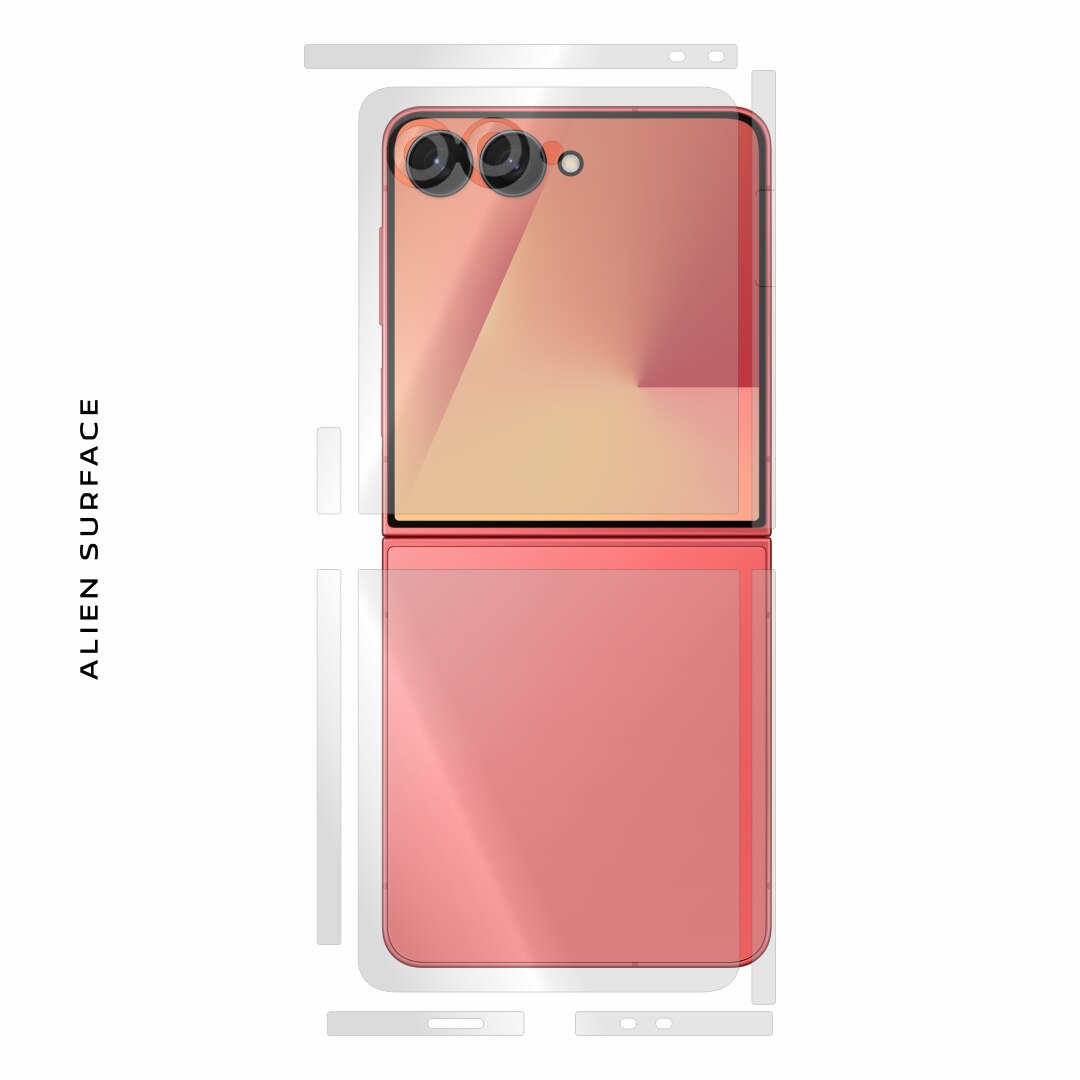 Folie protectie, compatibil cu Samsung Galaxy Z Flip 7, acoperire ecran, spate si camera, Alien Surface