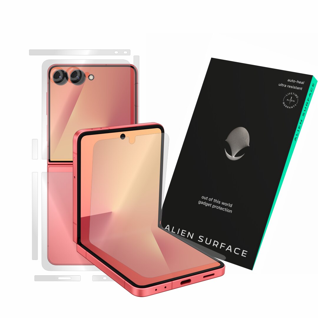 Folie protectie, compatibil cu Samsung Galaxy Z Flip 7, acoperire ecran, spate si camera, Alien Surface