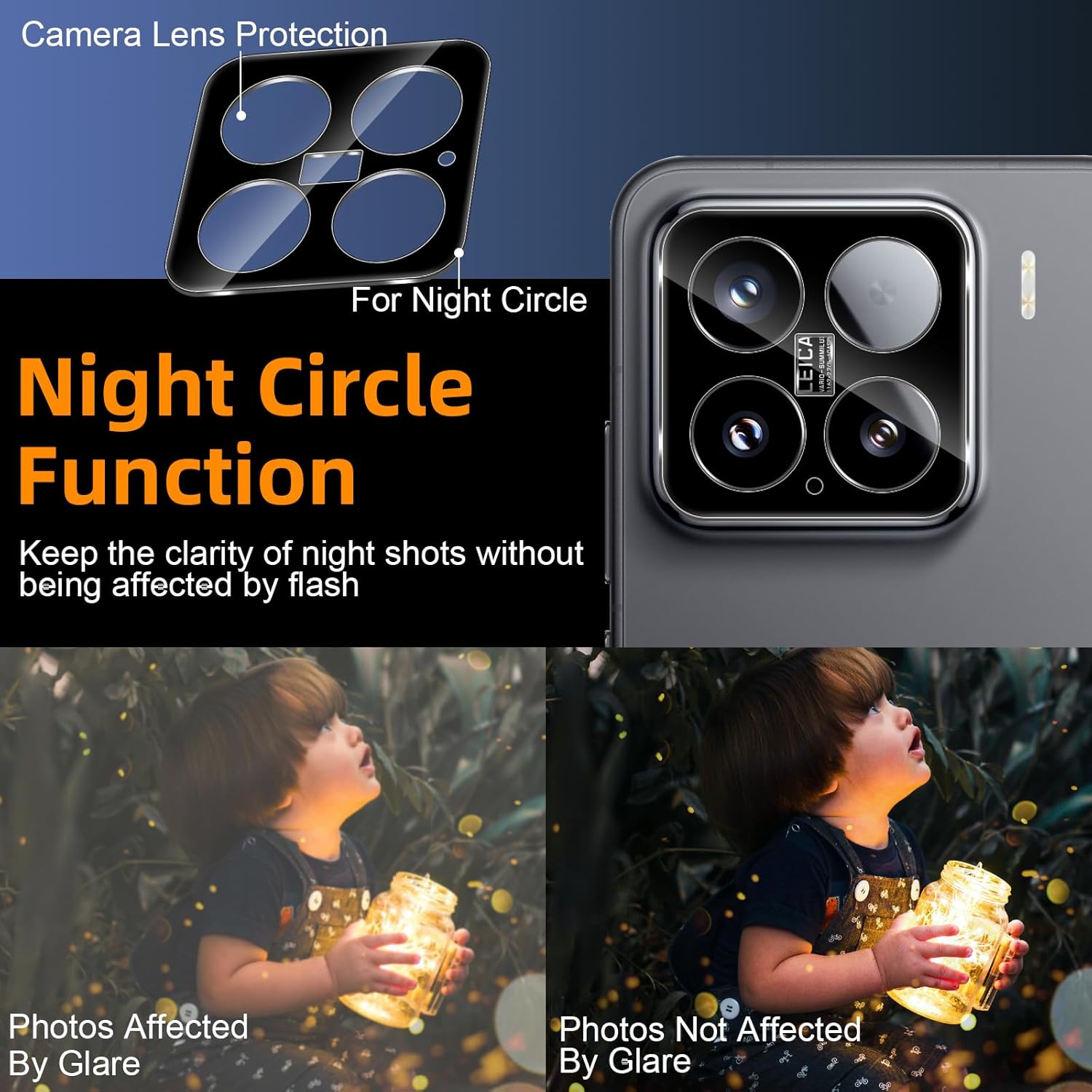 Set 2 Folii Protectie Camera Foto, Sticla Securizata, Negru, 0.33mm, 9H, compatibile cu Xiaomi 15