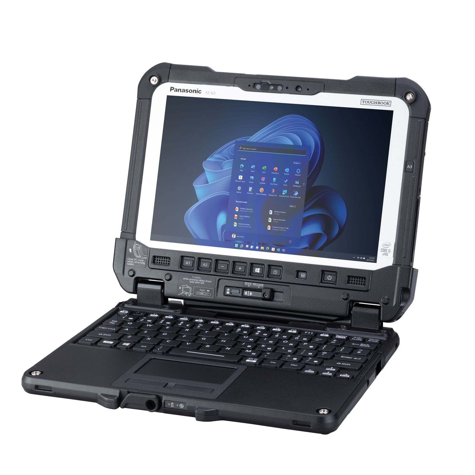 Laptop Panasonic TOUGHBOOK G2 MK3 FZ-G2NBMBXB4, 10.1 inch 1920 x 1200 Touchscreen, Intel Core ultra 5 135U 12 C / 14 T, 1.6 GHz - 4.4 GHz, 12 MB cache, 55 W, 16 GB DDR5X, 512 GB SSD, Intel Graphics, Windows 11 Pro