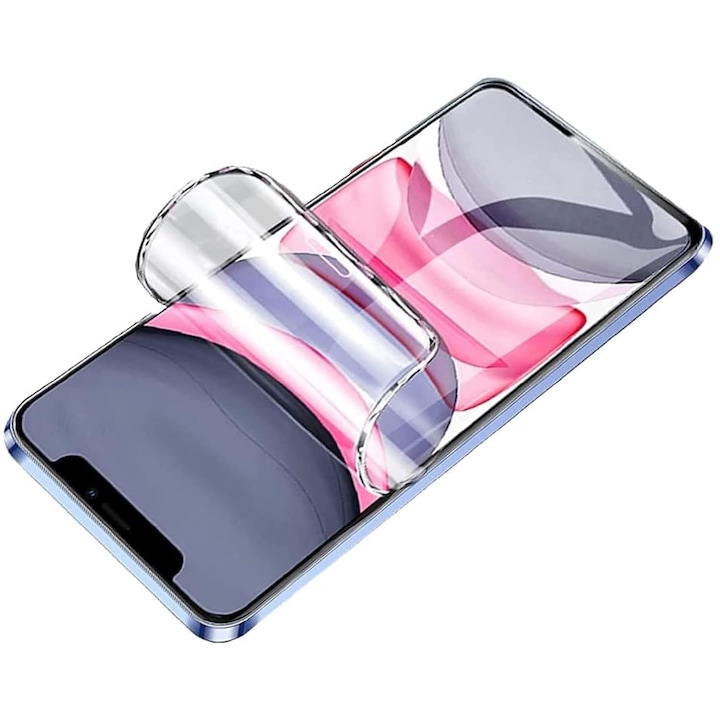 Folie Display Transparenta pentru Xiaomi Redmi 12, protectie Infinity Enterprise - SIlver pentru ecran telefon Fata din Hydrogel, Flexibil, lipire Completa, Silicon, Set complet pentru Instalare usoara