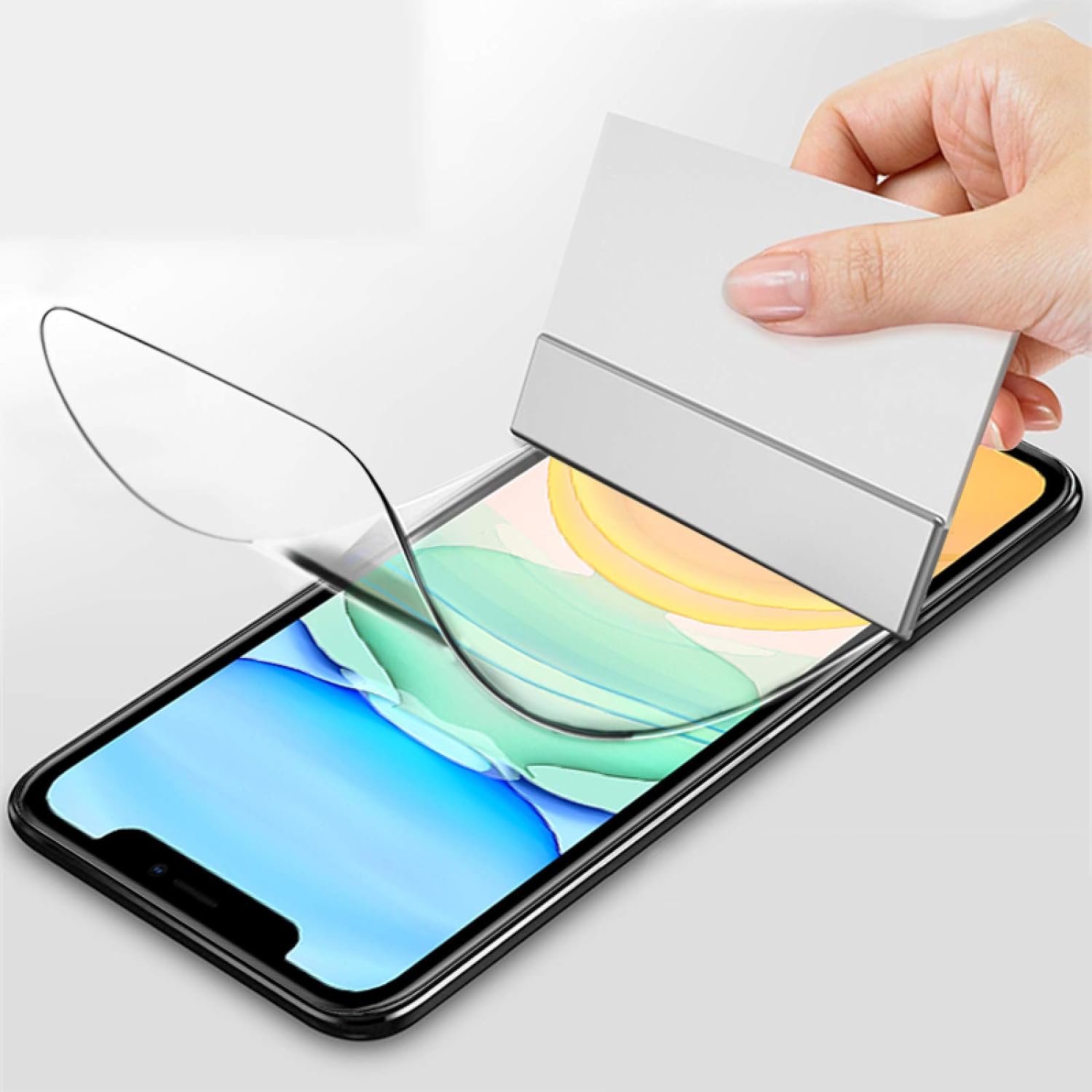 Folie Display Transparenta pentru Xiaomi Redmi 12, protectie Infinity Enterprise - SIlver pentru ecran telefon Fata din Hydrogel, Flexibil, lipire Completa, Silicon, Set complet pentru Instalare usoara