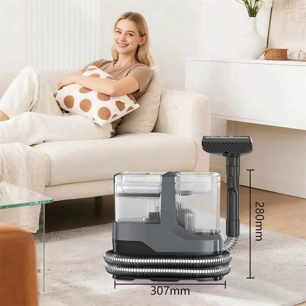 Curatator pentru covoare si tapiterie, Aspirator cu spalare, Putere 1200 W, Aspiratie 17 kPa, Rezervor apa curata 1, 1 l, Pulverizare apa calda/rece, Stecher UE