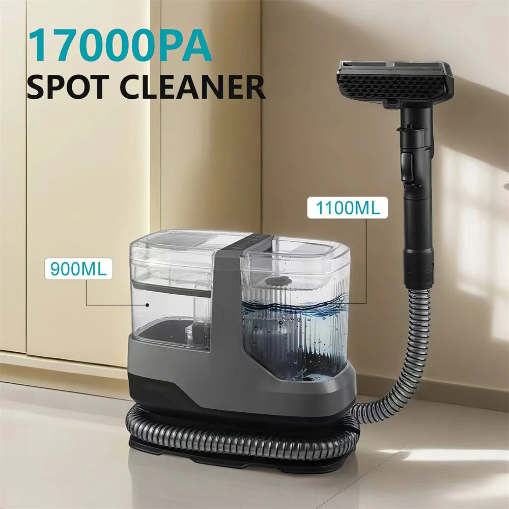 Curatator pentru covoare si tapiterie, Aspirator cu spalare, Putere 1200 W, Aspiratie 17 kPa, Rezervor apa curata 1, 1 l, Pulverizare apa calda/rece, Stecher UE