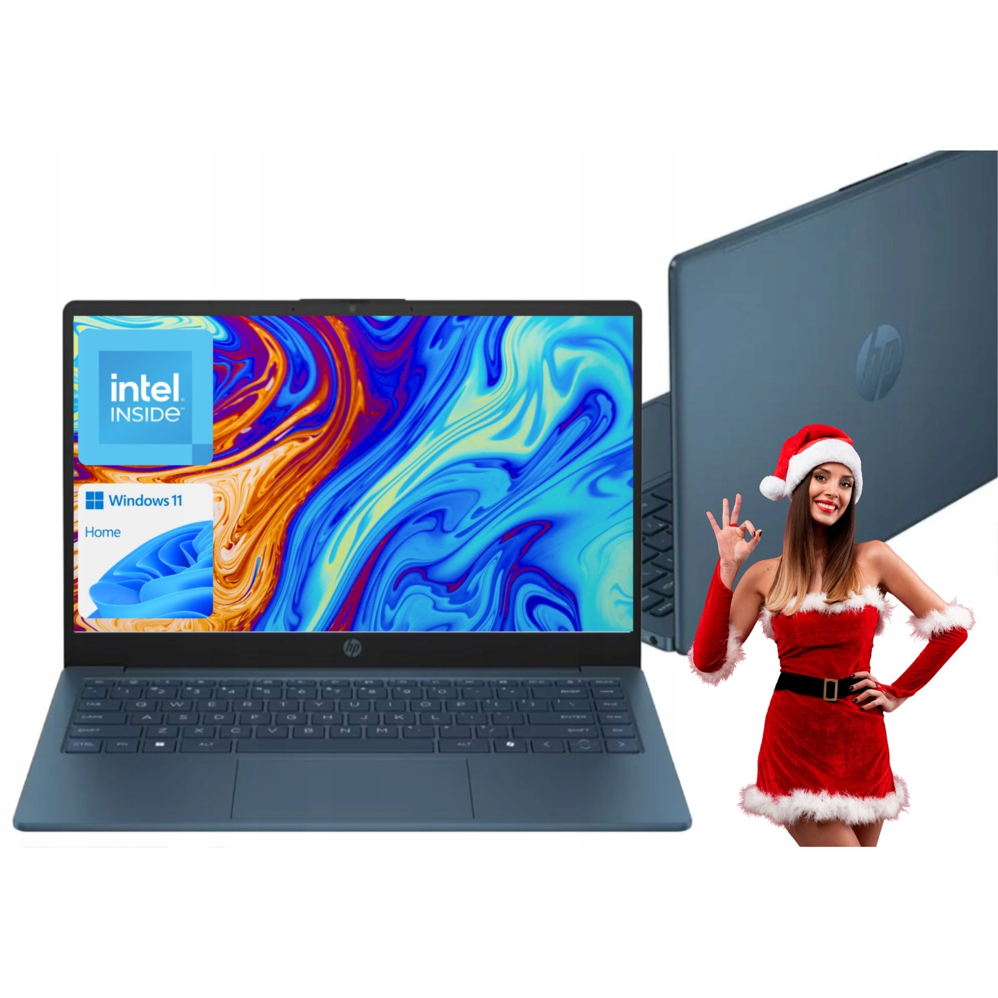 Laptop HP, N150, 16GB, 640GB SSD, Waterfall Blue, 32.37x21.5x1.79cm