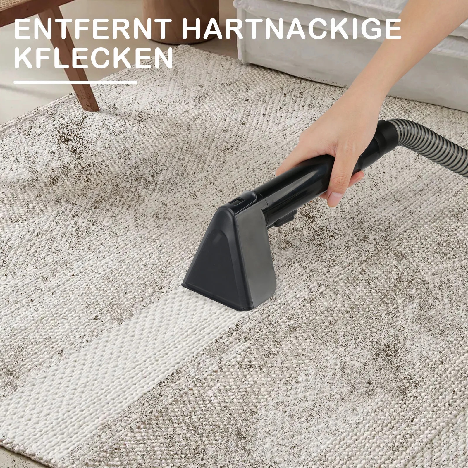 Curatator Textile si Covoare, Aparat de Mana pentru Tapiterie, 500 W, 12 kPa Aspiratie, Spray + Aspiratie, Pentru Canapea, Covoare, Perdele, Negru