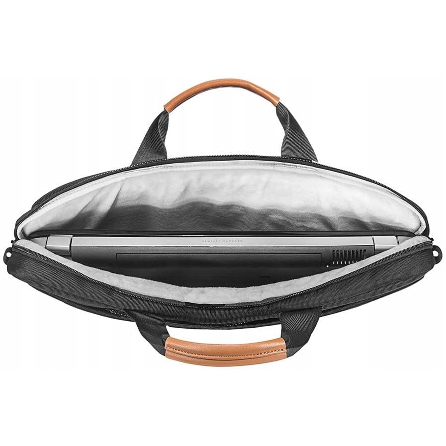 Tomtoc, geanta pentru laptop/toc textil cu protectie antisoc, buzunare frontale spatioase, curea de umar reglabila, Defender-A42, negru, 16 inch