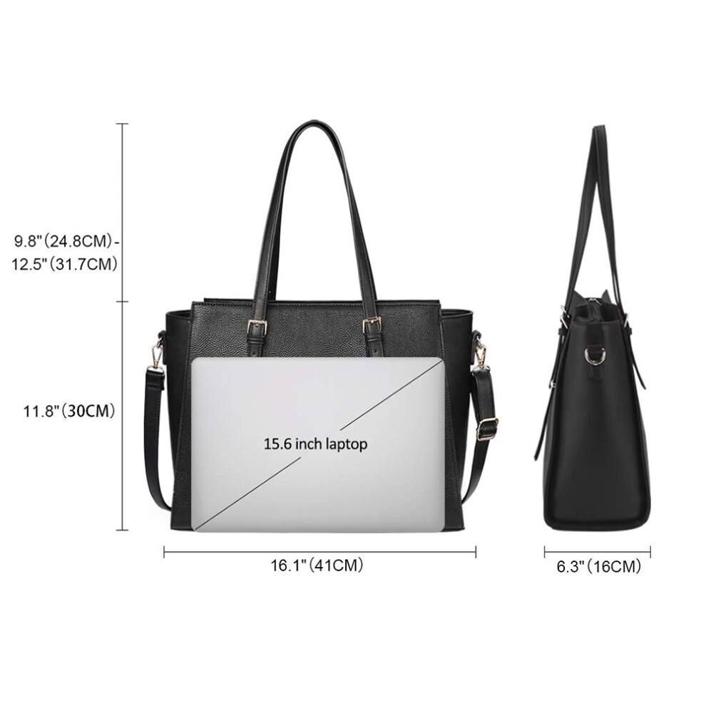 Geanta laptop dama, piele impermeabila, mare, cu manere reglabile, compartiment elegant, multicolor