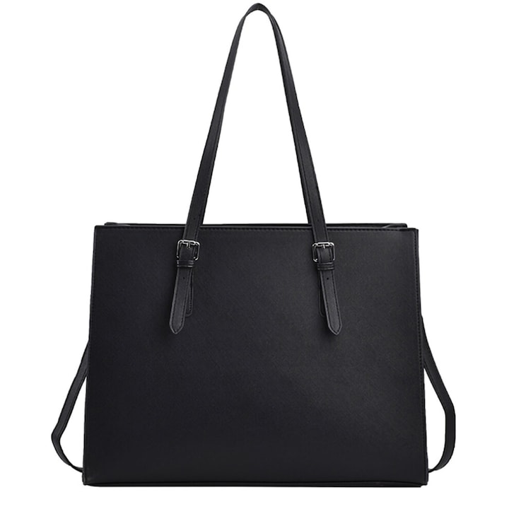Geanta laptop dama, piele impermeabila, mare, cu manere reglabile, compartiment elegant, multicolor