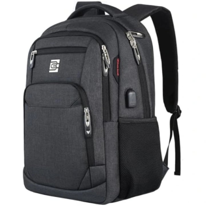 Rucsac laptop 18 inch nylon subtire durabil negru 22.86x33.02x50cm