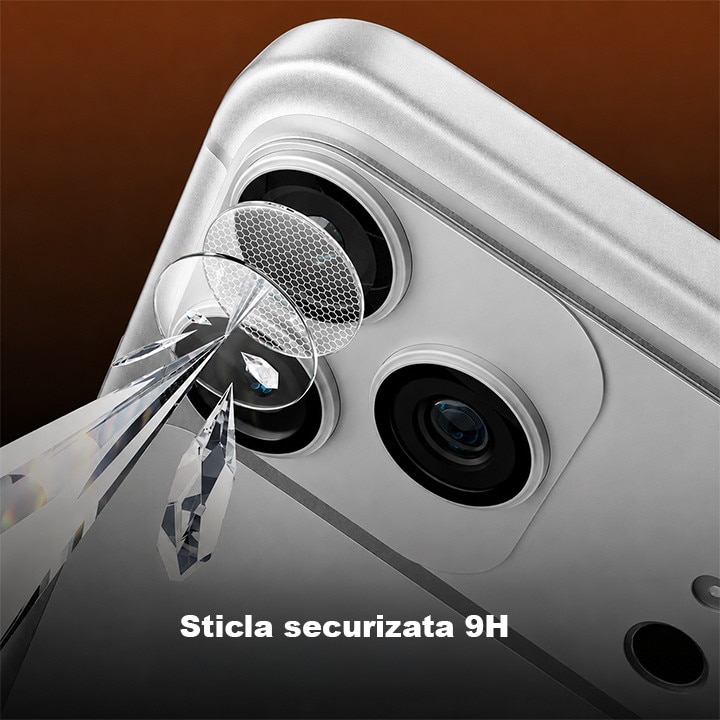 Protectie Camere Sticla Securizata Magnetica Compatibil Cu Apple iPhone 17 PRO, HEYBINGO®, Full Cover, Protectie Completa, Ultra Rezistenta, Calitate Premium, Gri