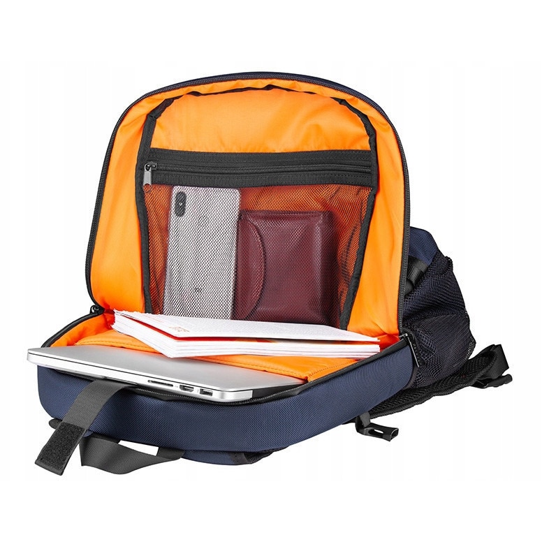 Tracer, Rucsac pentru laptop din poliester rezistent la apa si la zgarieturi, cu compartiment pentru laptop 15,6" si bretele captusite Packer Blue, Albastru, 15,6"