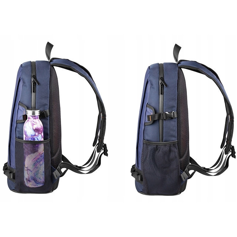Tracer, Rucsac pentru laptop din poliester rezistent la apa si la zgarieturi, cu compartiment pentru laptop 15,6" si bretele captusite Packer Blue, Albastru, 15,6"