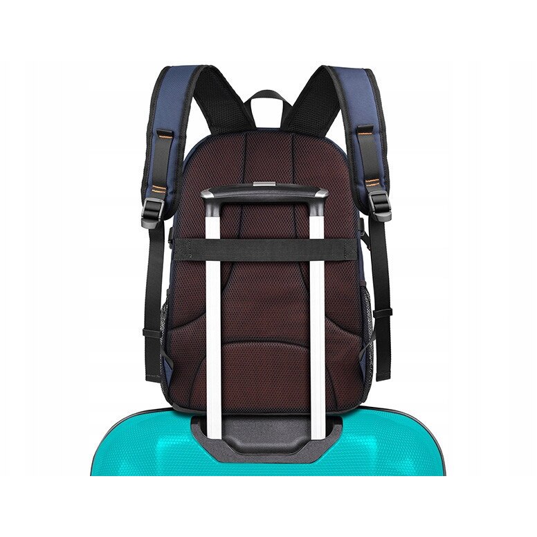 Tracer, Rucsac pentru laptop din poliester rezistent la apa si la zgarieturi, cu compartiment pentru laptop 15,6" si bretele captusite Packer Blue, Albastru, 15,6"